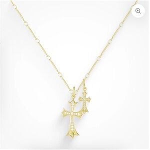 Evry Jewels Double Cross Me Necklace